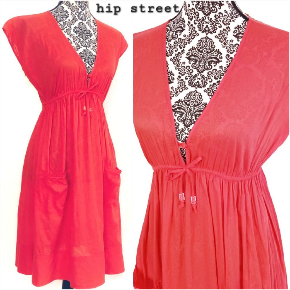 LOGG BY H & M Dress Extended Sleeve High Waist Flowing Skirt Indian Cotton 6